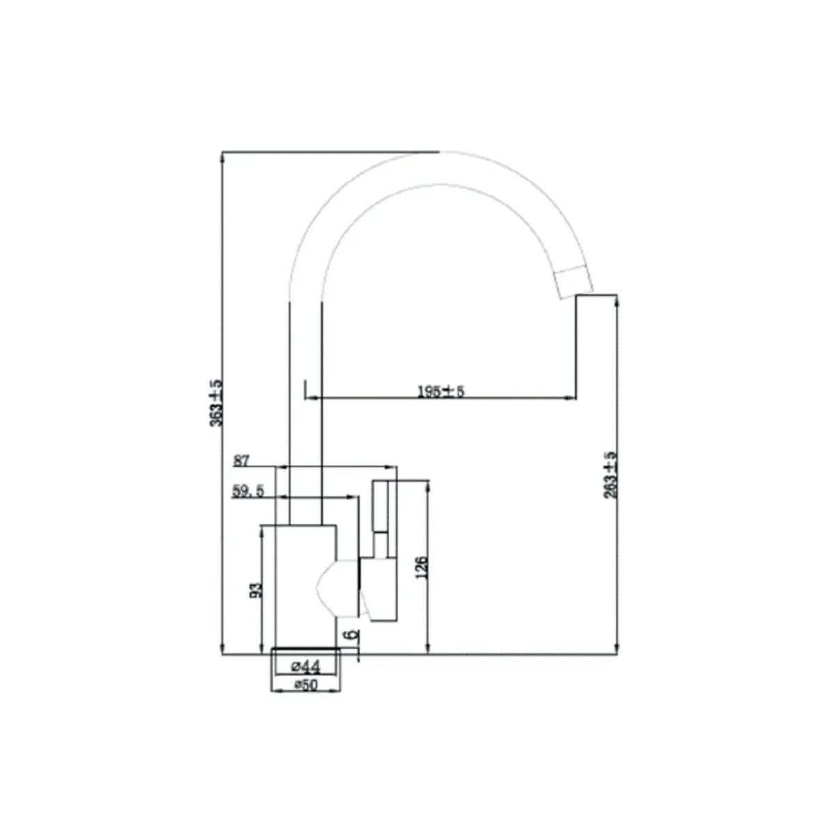 Tre Mercati Chrome Kitchen Mixer Tap - Image 2