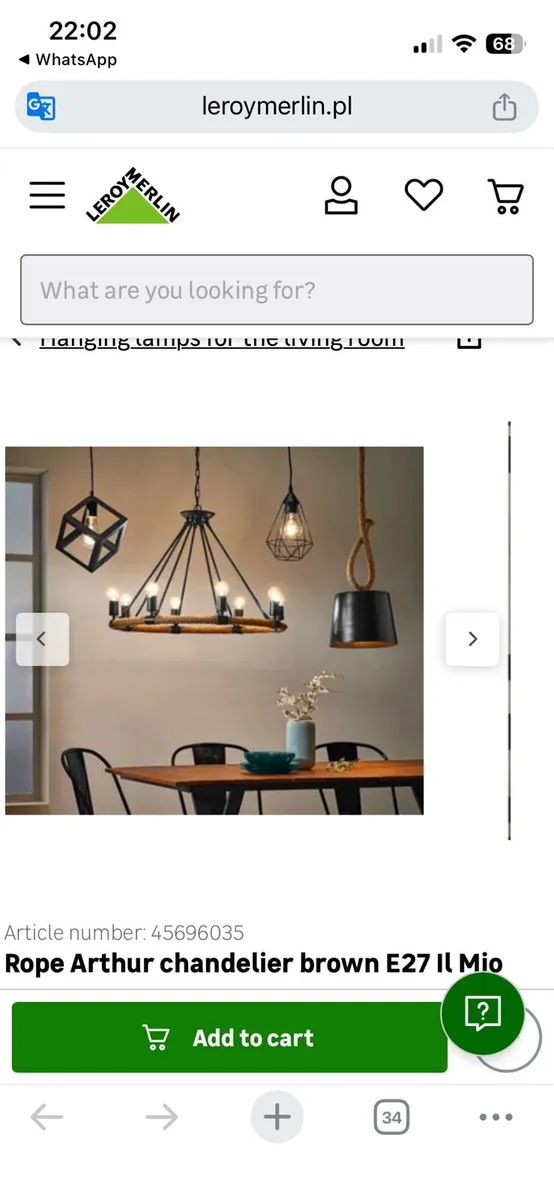 Rope chandelier light - Image 1