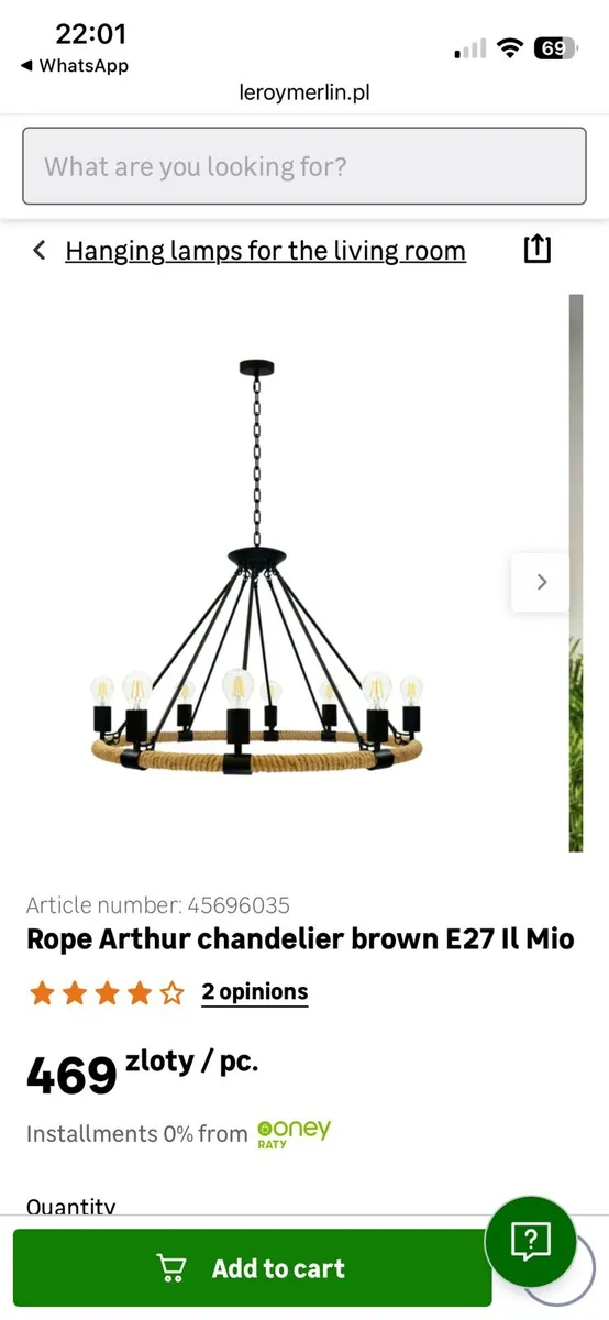 Rope chandelier light - Image 2