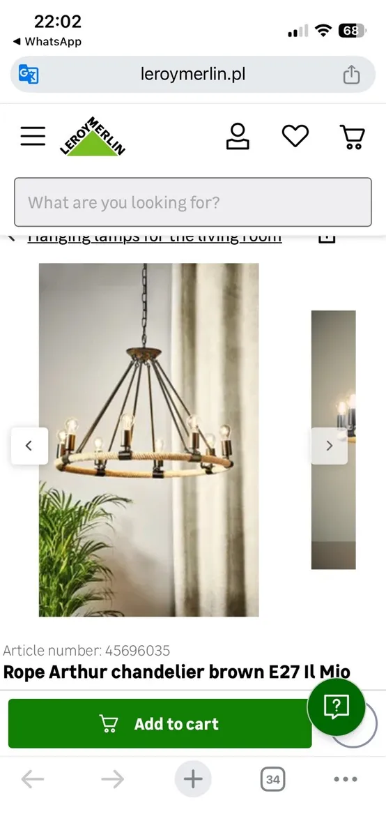 Rope chandelier light - Image 4