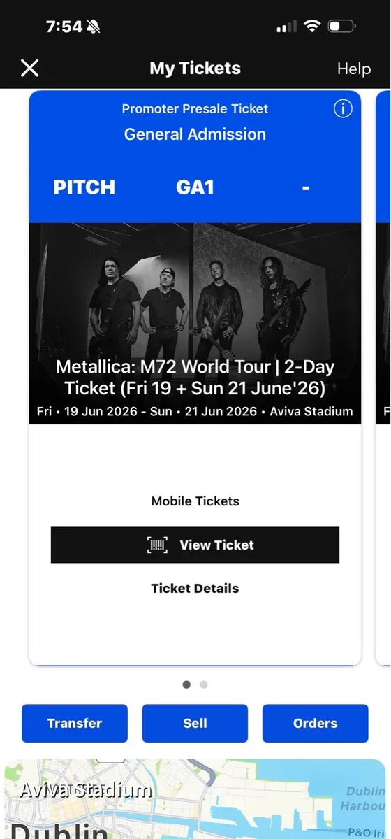 Metallica ticket