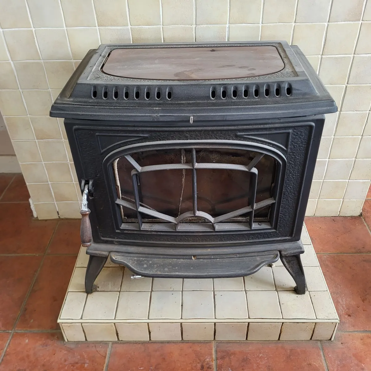 Fireplace Stove Teak Door - Image 1