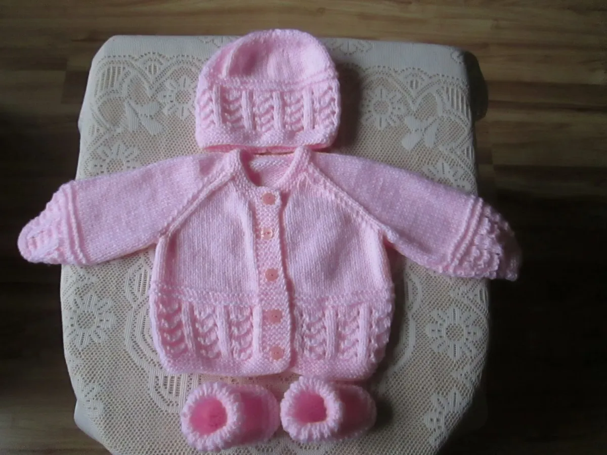 Hand knitted Baby Cardigans hats & booties - Image 2