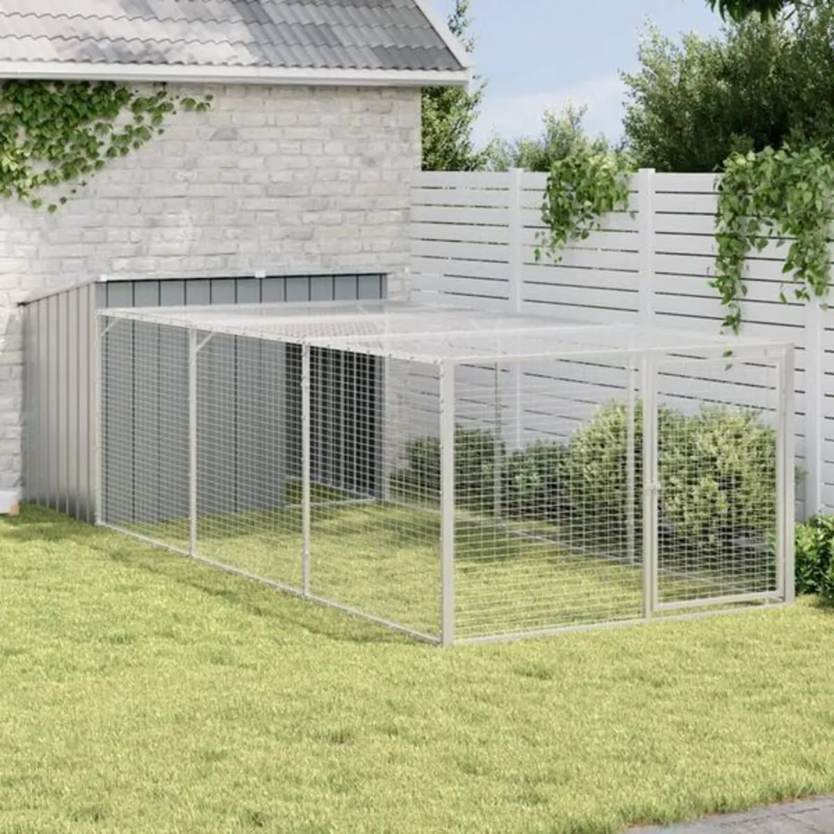 Dog House with Run Anthracite 153x396x110 - Image 1