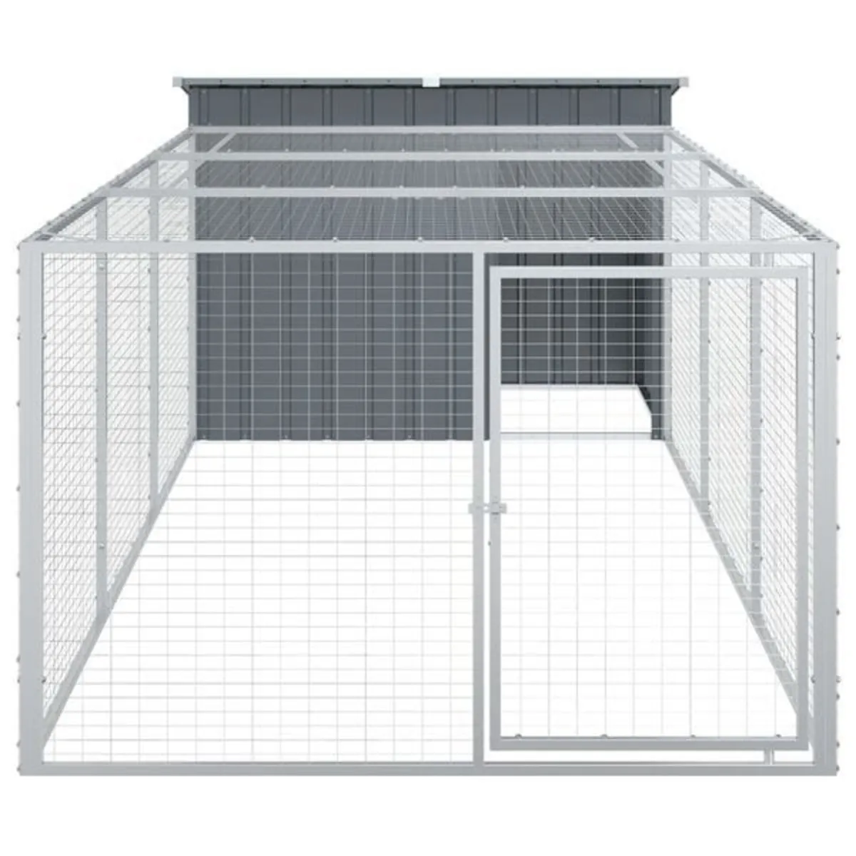 Dog House with Run Anthracite 153x396x110 - Image 4