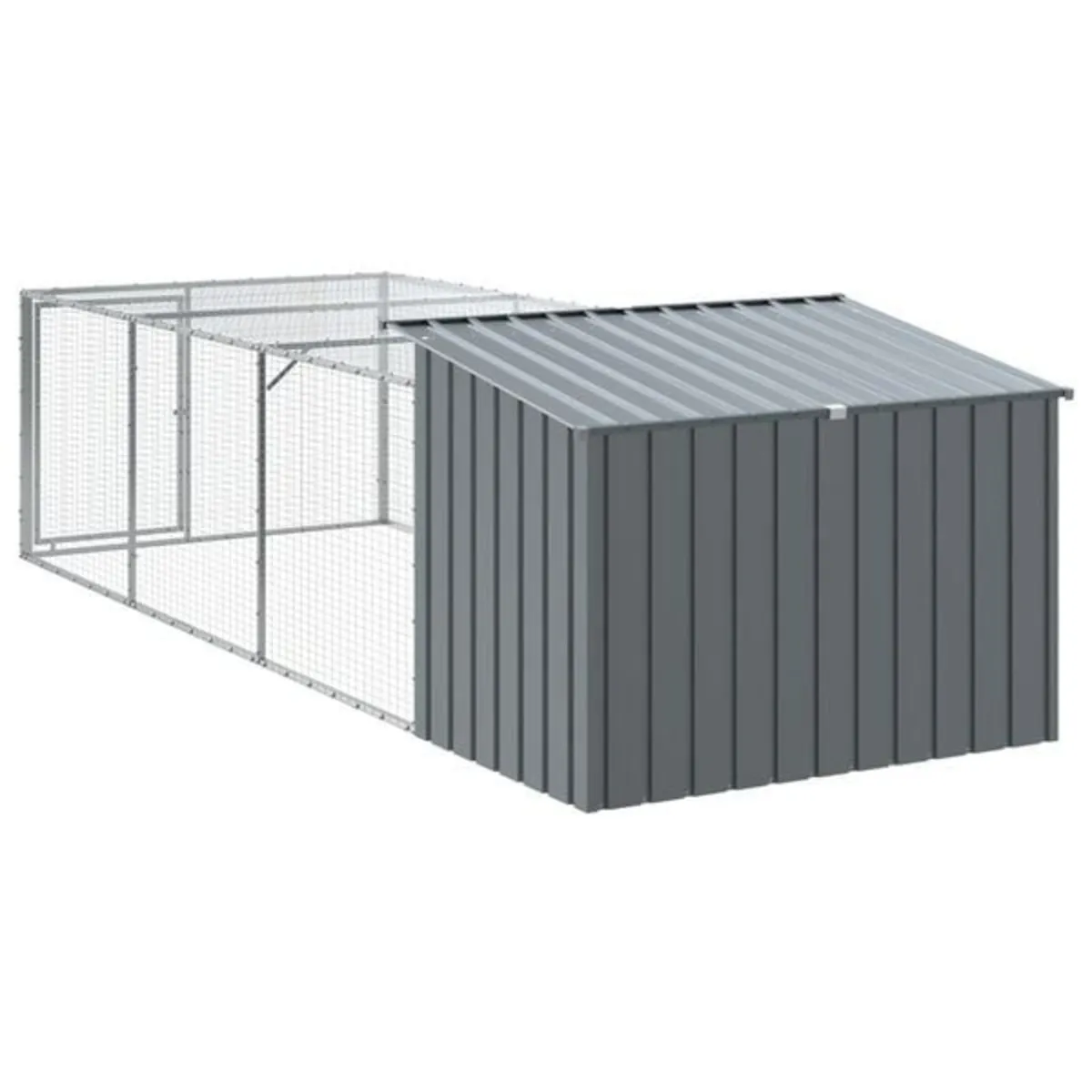 Dog House with Run Anthracite 153x396x110 - Image 3