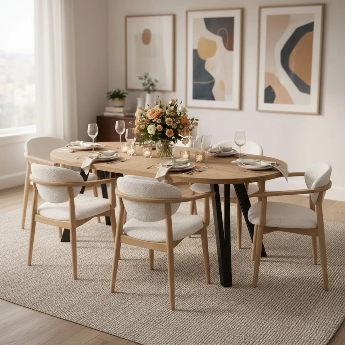 Modern Oak Extendable Dining Table up to 180 - Image 2