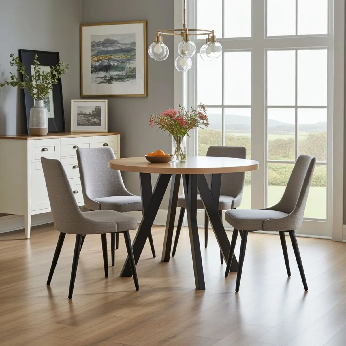 Modern Oak Extendable Dining Table up to 180 - Image 4