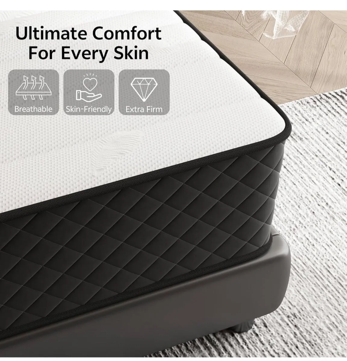 Extra Firm Single Mattress 10 Inch, 7-Zone Hybrid - Image 2