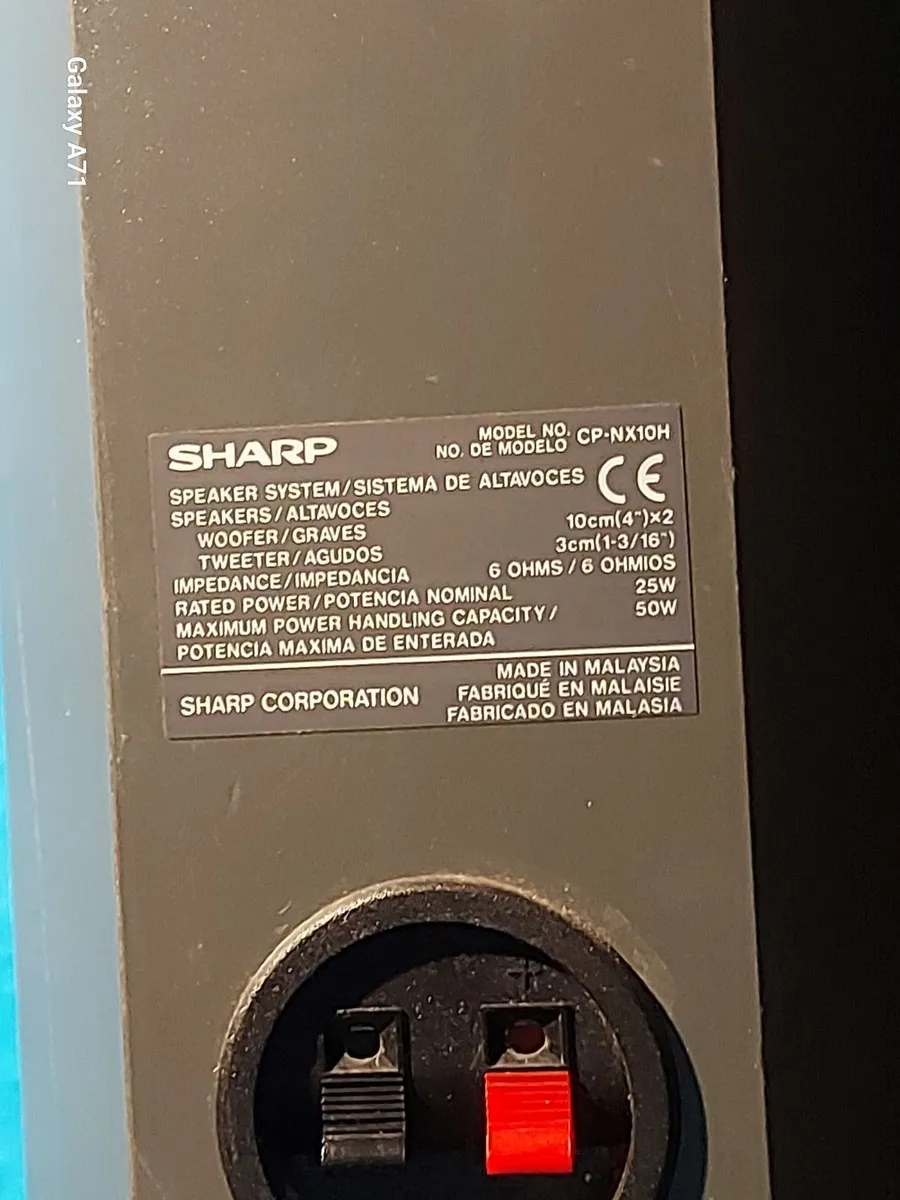 2 Sharp Speakers, Model CP-NX10H, great condition - Image 3