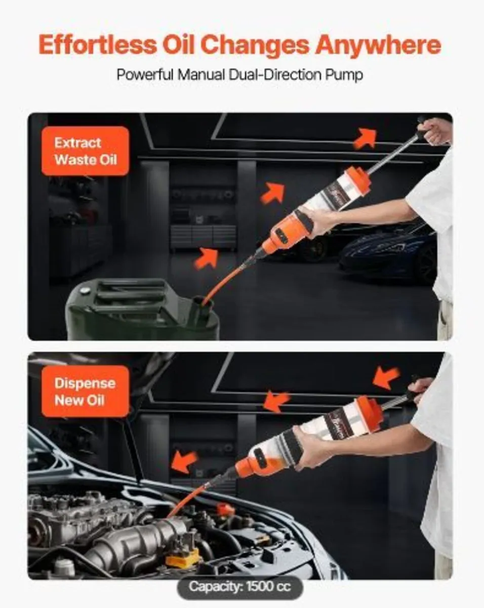 1.5 L Fluid Extractor, Manual Automotive Fluid Pum - Image 3