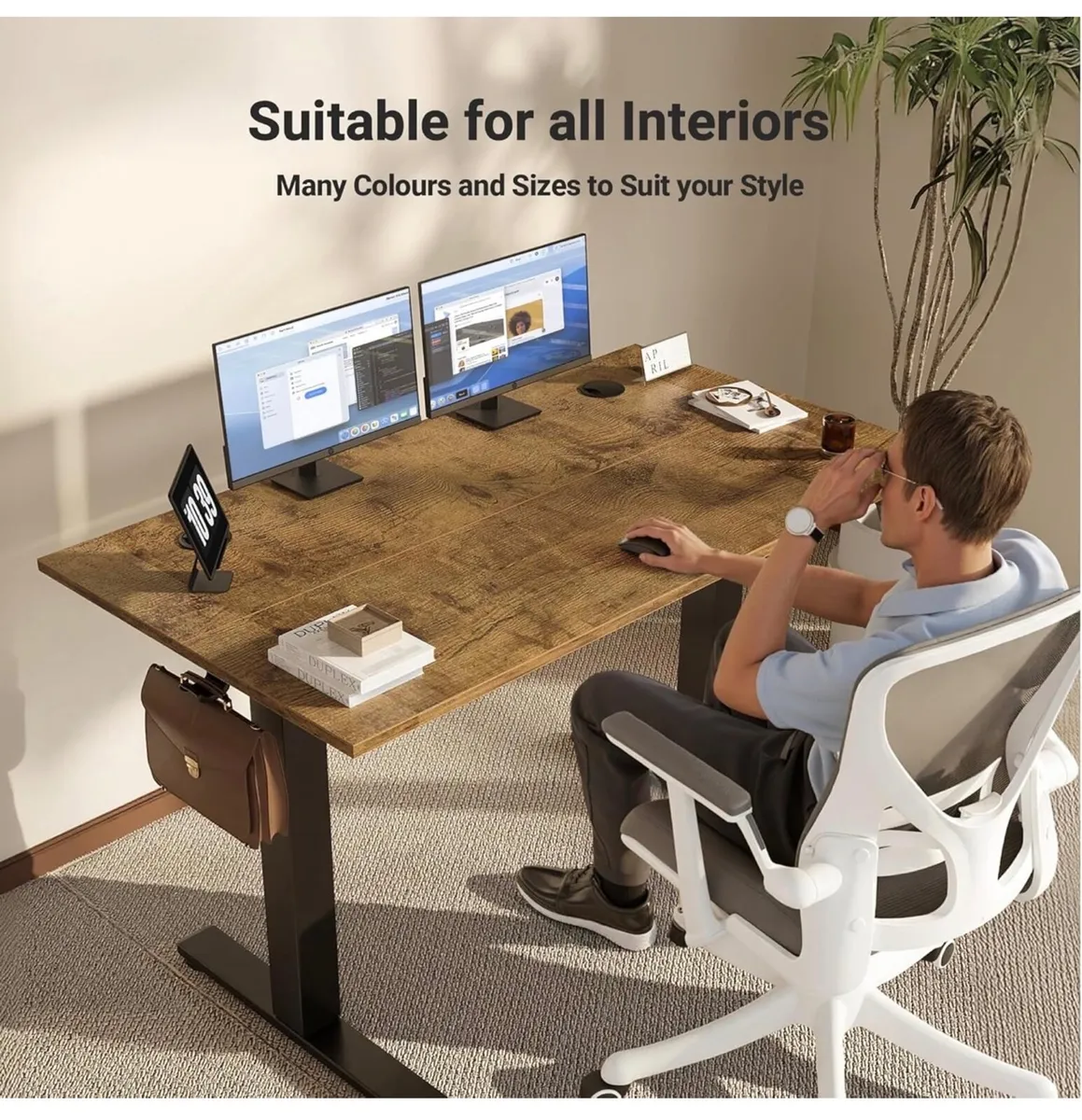 Electric Standing Desk 120x60cm Height Adjustable - Image 2