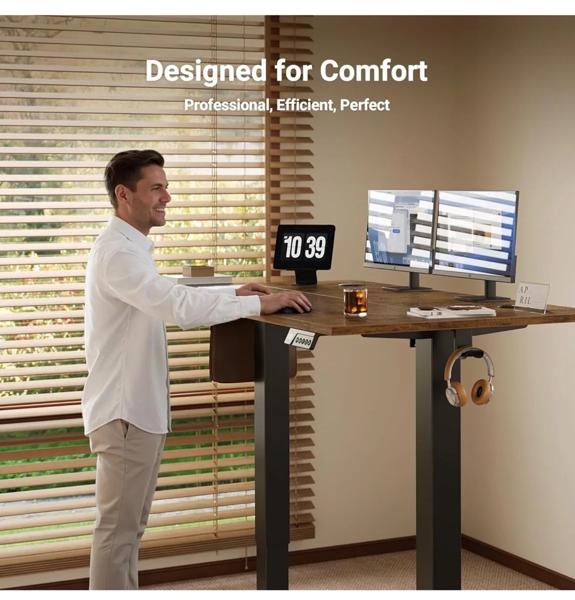 Electric Standing Desk 120x60cm Height Adjustable - Image 3