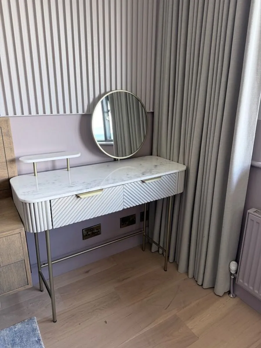 Next 'Valencia' Light Grey Solid Mango Wood Dressing Table - Mint Condition - Image 1