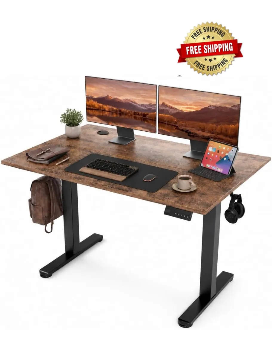 Electric Standing Desk 120x60cm Height Adjustable - Image 1