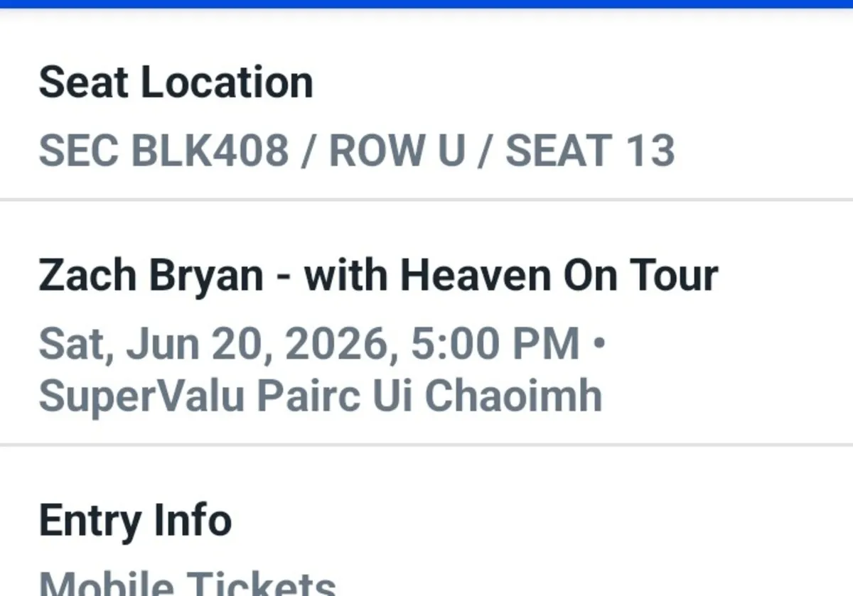 x2 Zack Bryan tickets cork 20/06/26 - Image 4