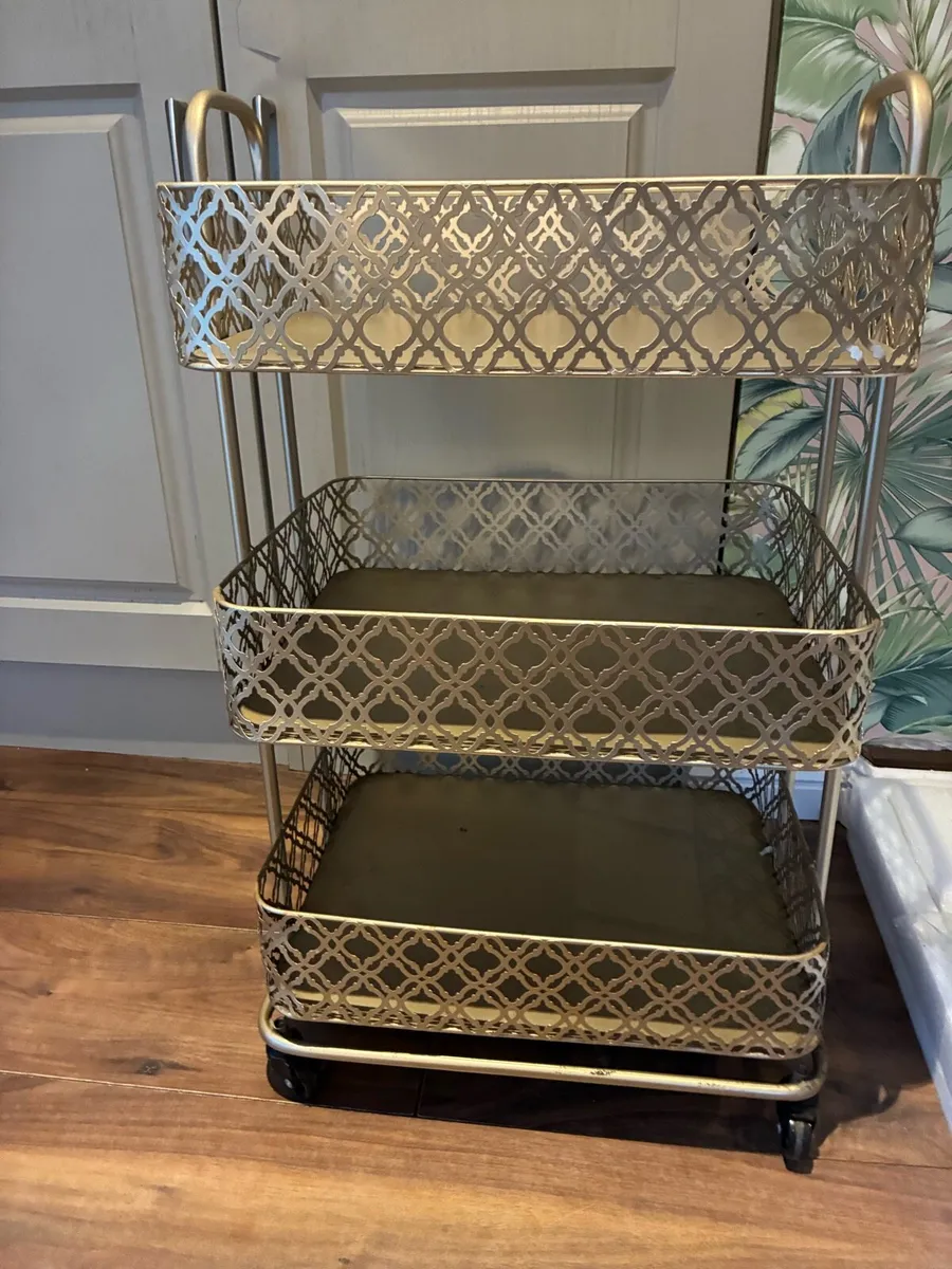Gold Trolley - Bar Cart - Image 1