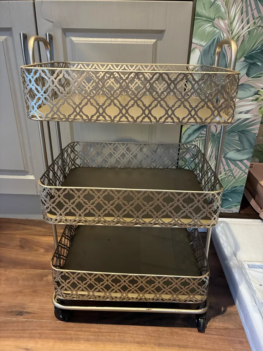 Gold Trolley - Bar Cart - Image 2