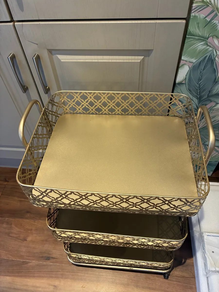 Gold Trolley - Bar Cart - Image 3