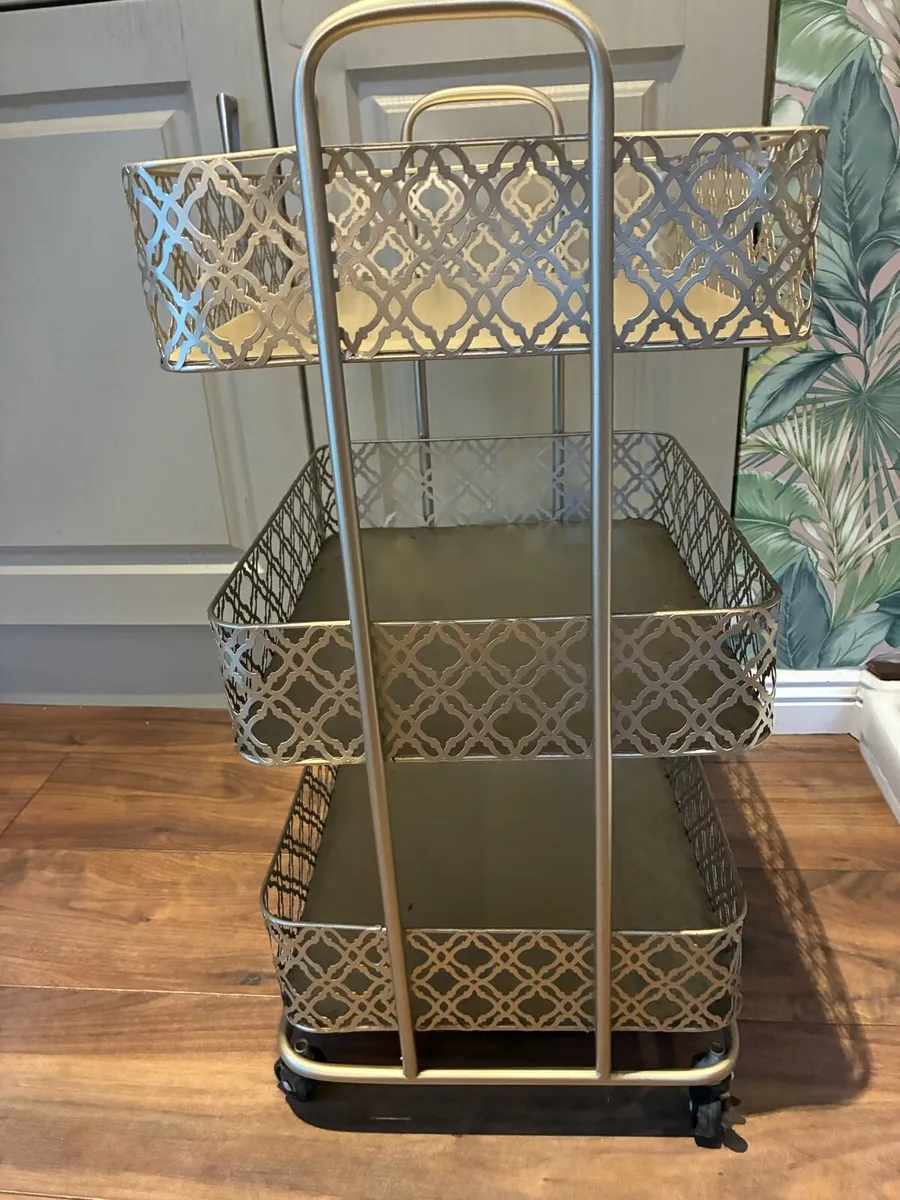Gold Trolley - Bar Cart - Image 4