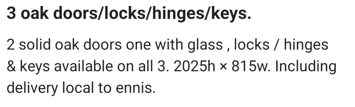 Oak doors x 3 - Image 3