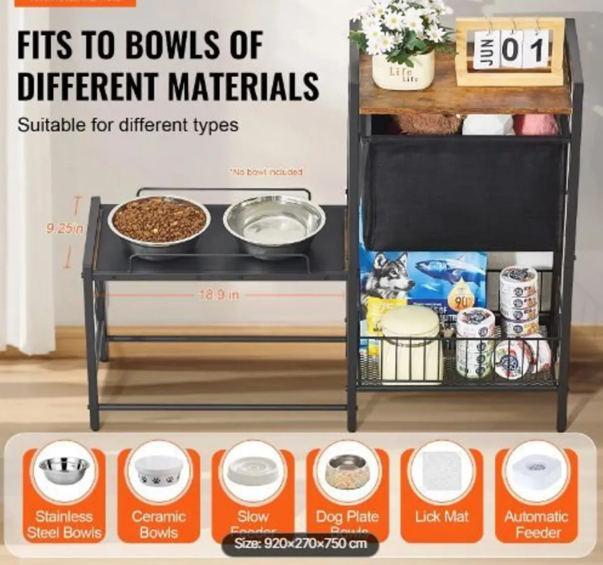 Pet Feeding Station with Storage - Image 2