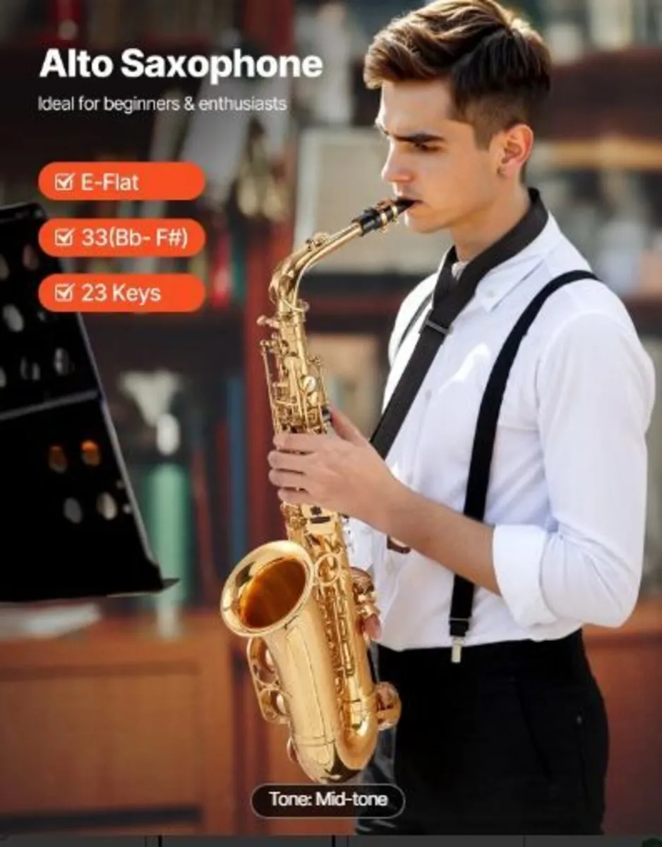 Alto Saxophone, E Flat, Brass Saxophone Beginner - Image 3