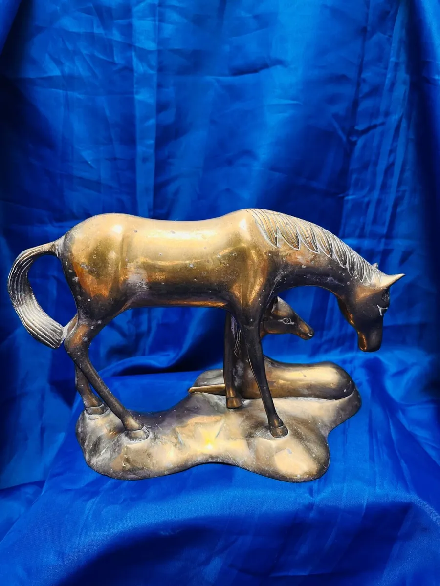 Brass horse and foal - Image 3