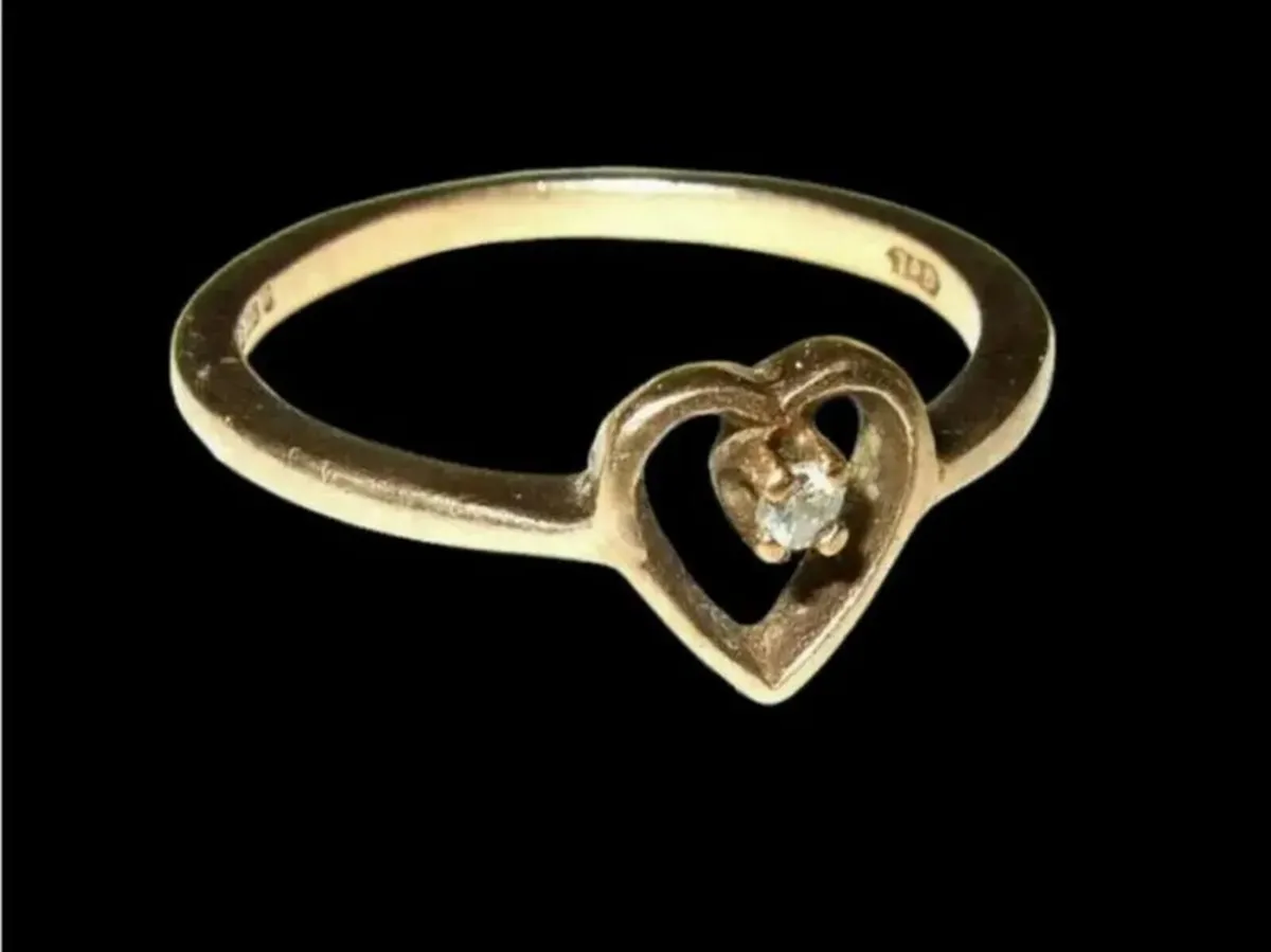 Vintage 9ct Hallmarked Diamond Suspension Ring - Image 3