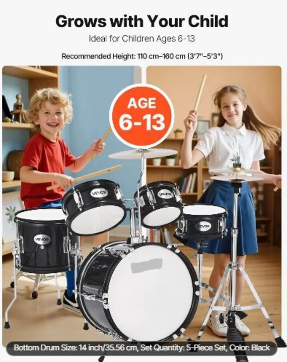 Kids Drum Set, 5-Piece 14 in / 355.6 mm - Image 2