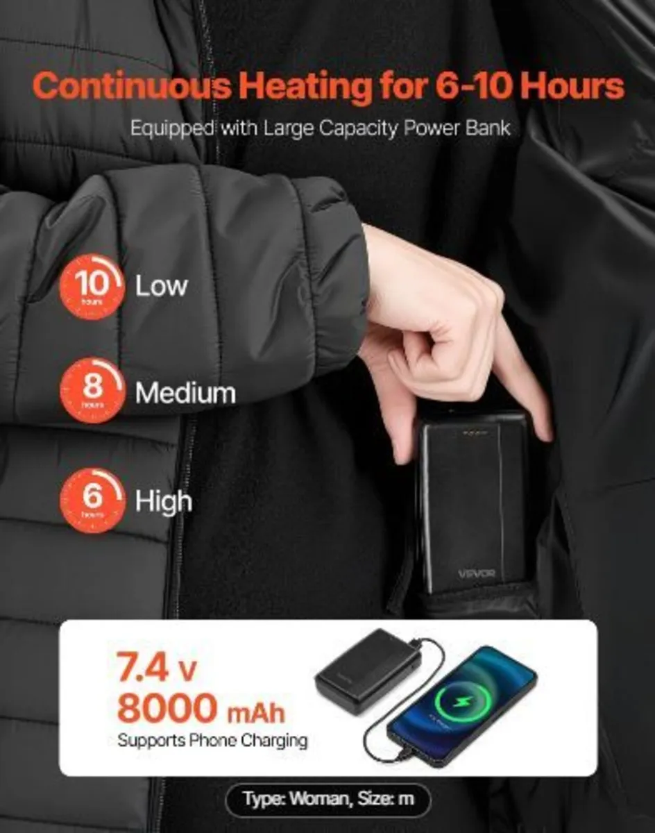 Heated Jacket for Women with 7.4V Battery - Image 3