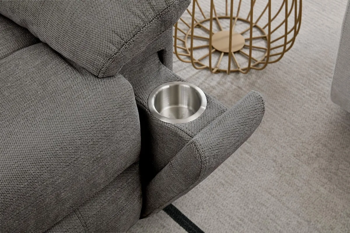 3+2 Grey Fabric Recliner - Image 2