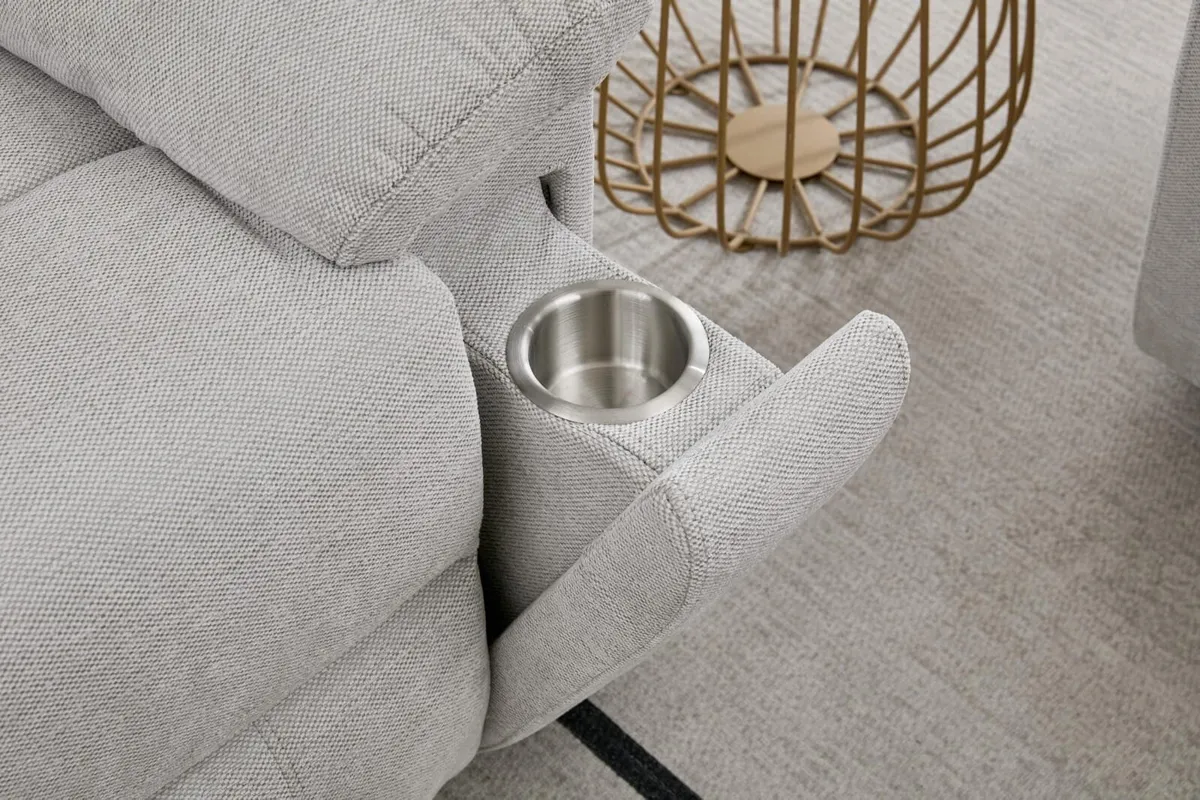 3+2 Grey Fabric Recliner - Image 4