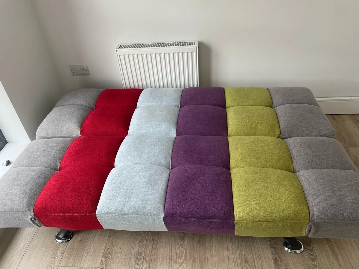 Colourful Couch/Futon Sofa Bed - Image 3