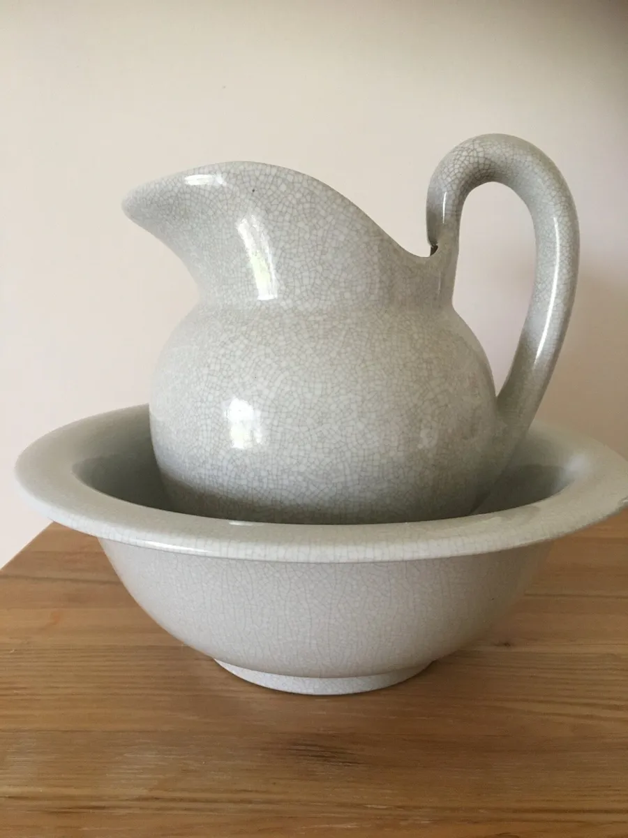 Ceramic Pitcher & Bowl Set - Image 1