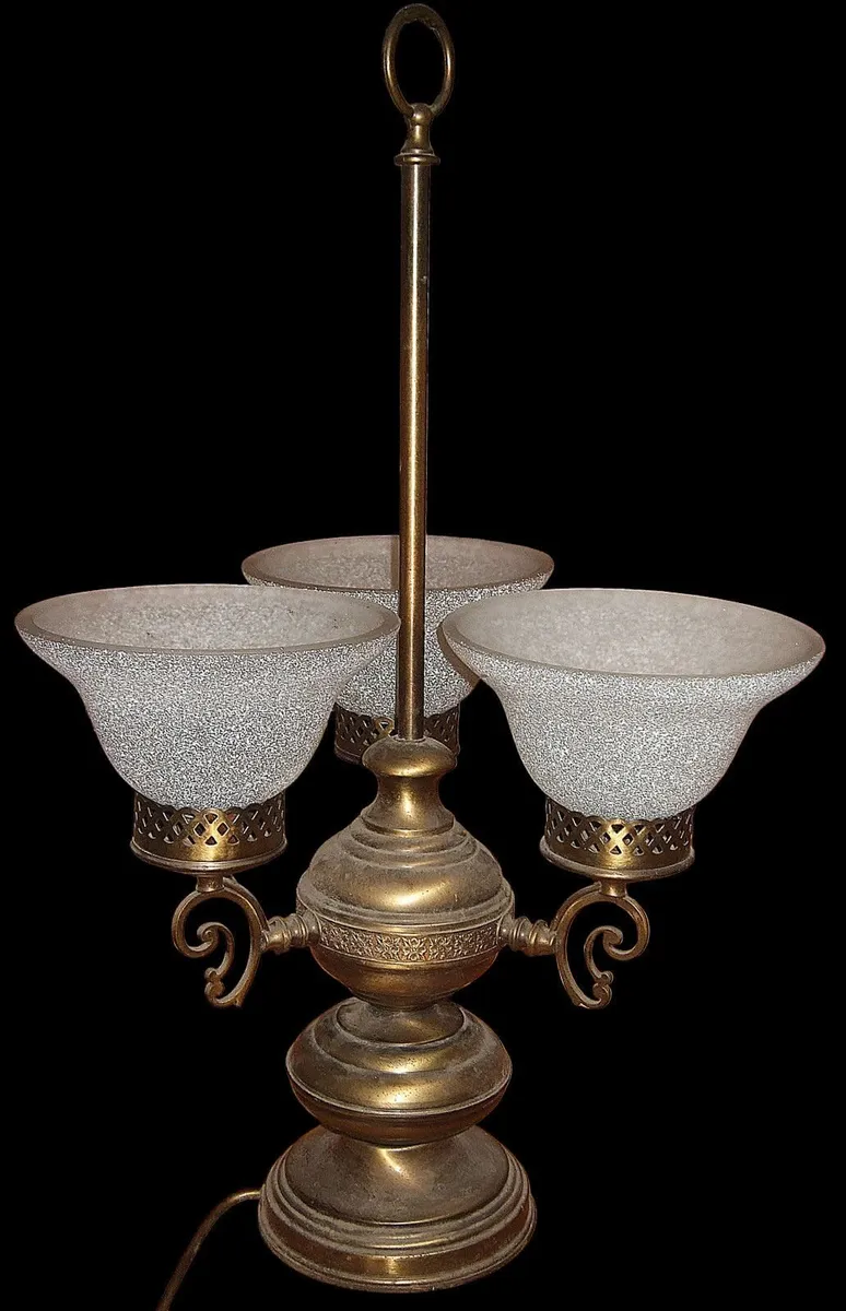 Vintage Brass Trilogy Lamp - Image 3