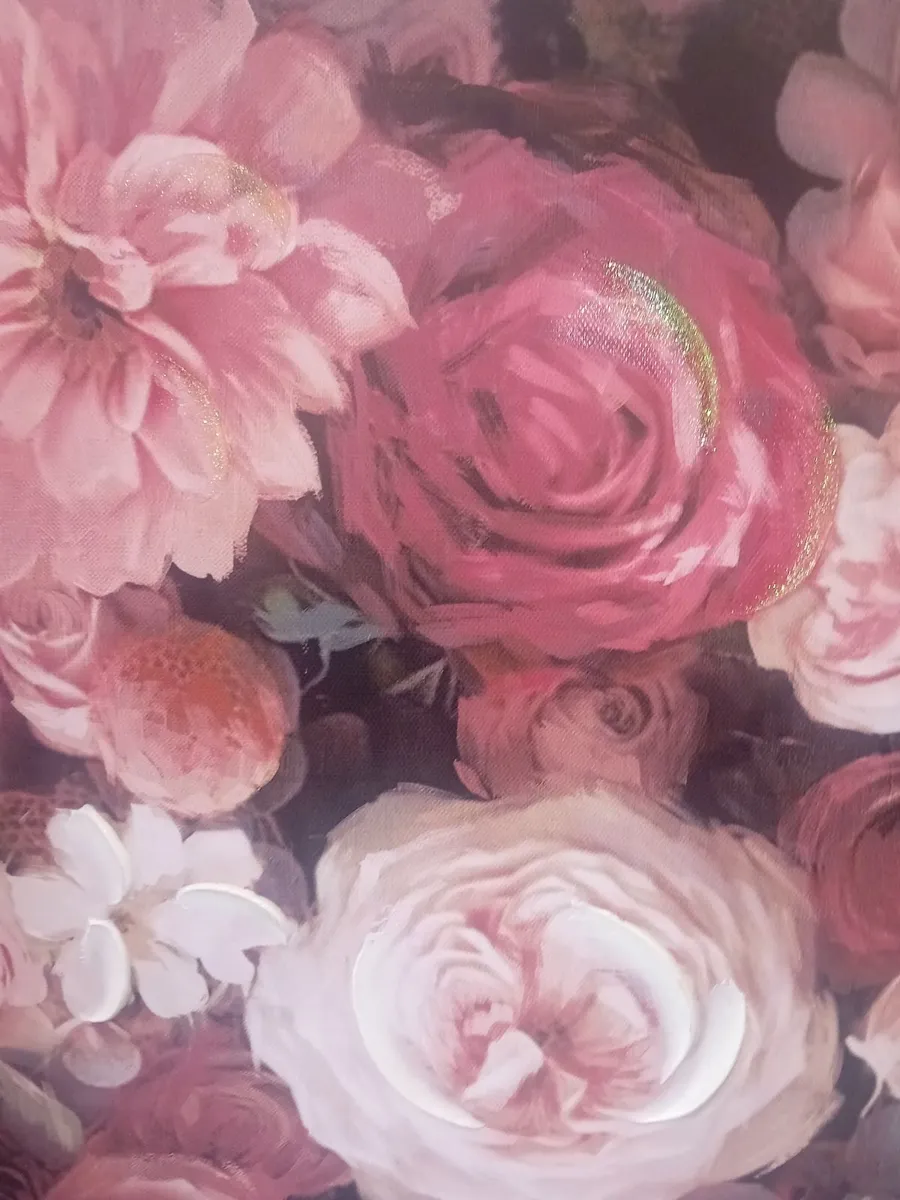 Floral Pink Canvas Wall Art - Framed - Image 4