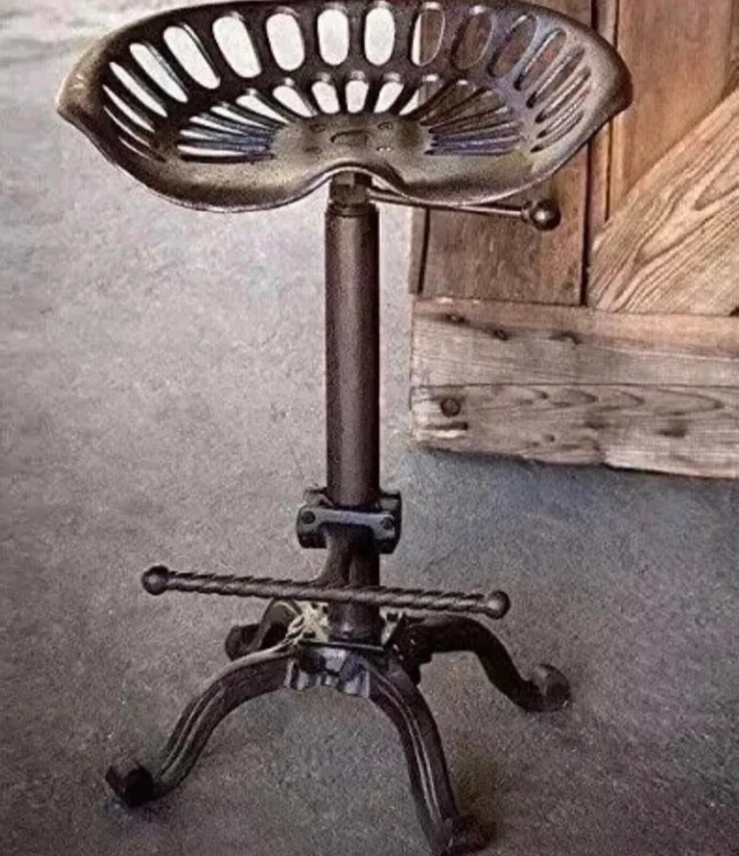 Cast Iron Tractor Style Kitchen Bar Stool NEW - Image 1