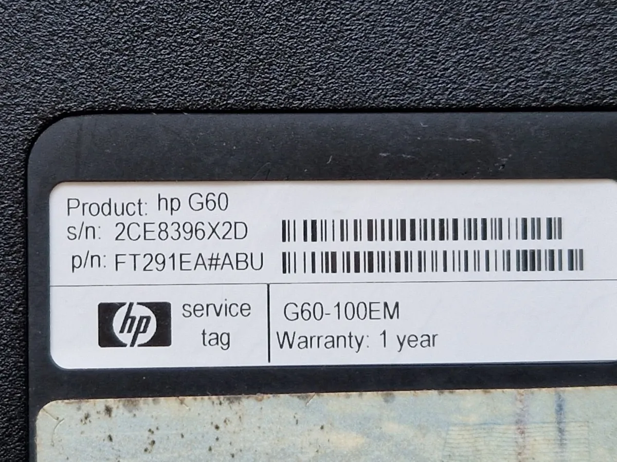 HP Laptop G60-100EM F1291EA#ABU 2GB Ram Windows 10 - Image 3