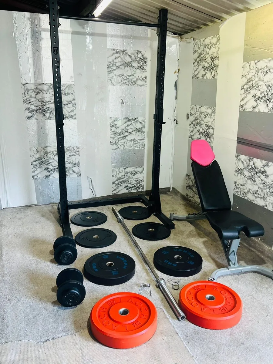 TOP QUALITY RACK WEIGHTS BENCH BARBELL DUMBBELLS - Image 2