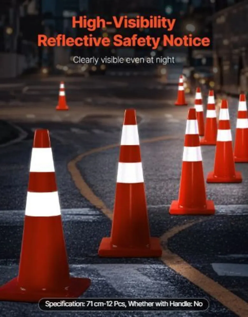 Safety Cones, 28 in/73 cm Height, 12 PCS - Image 2