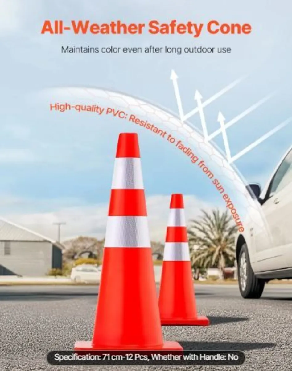 Safety Cones, 28 in/73 cm Height, 12 PCS - Image 4