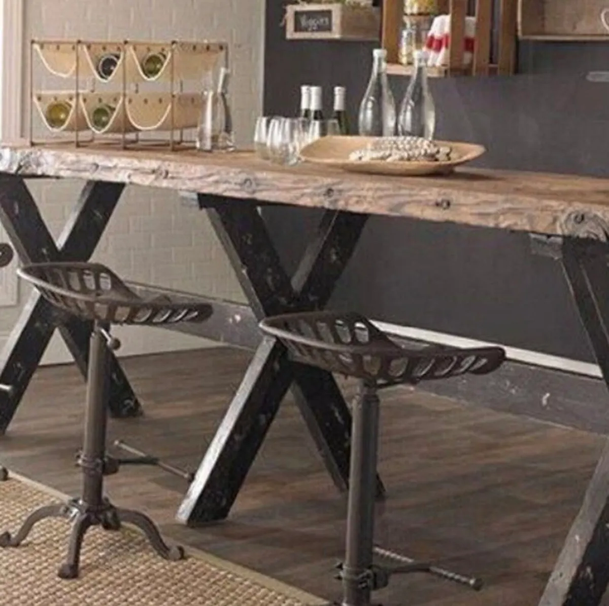 2 x Cast Iron Tractor Style Kitchen Stools NEW - Image 3