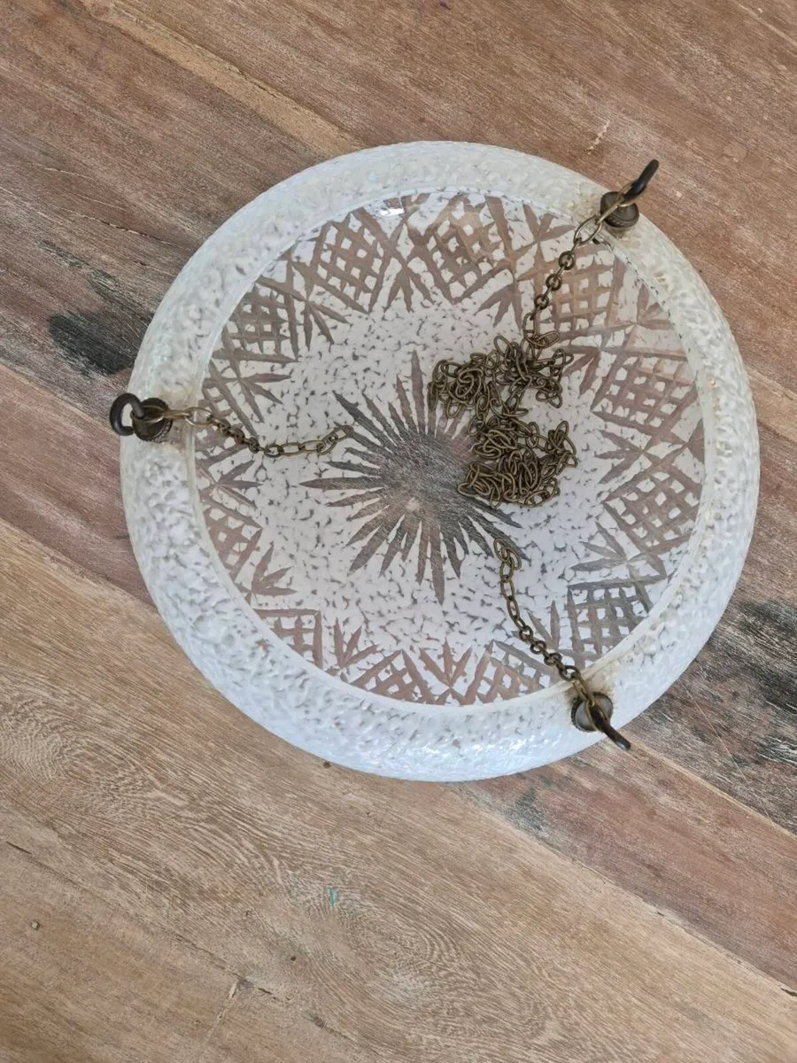 Art Deco flycatcher white glass ceiling light - Image 2