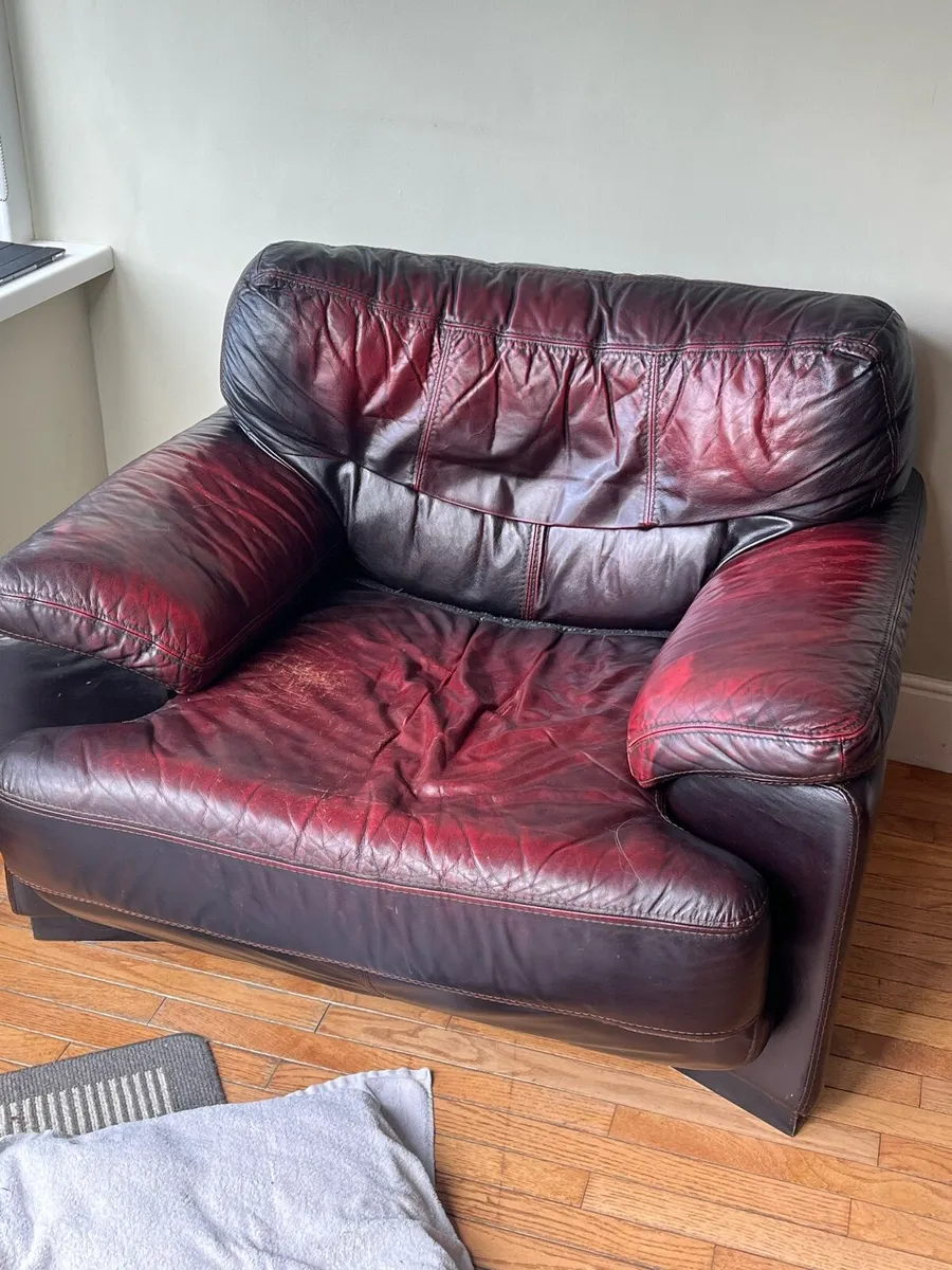 2 + 1 seater leather sofa - Image 1