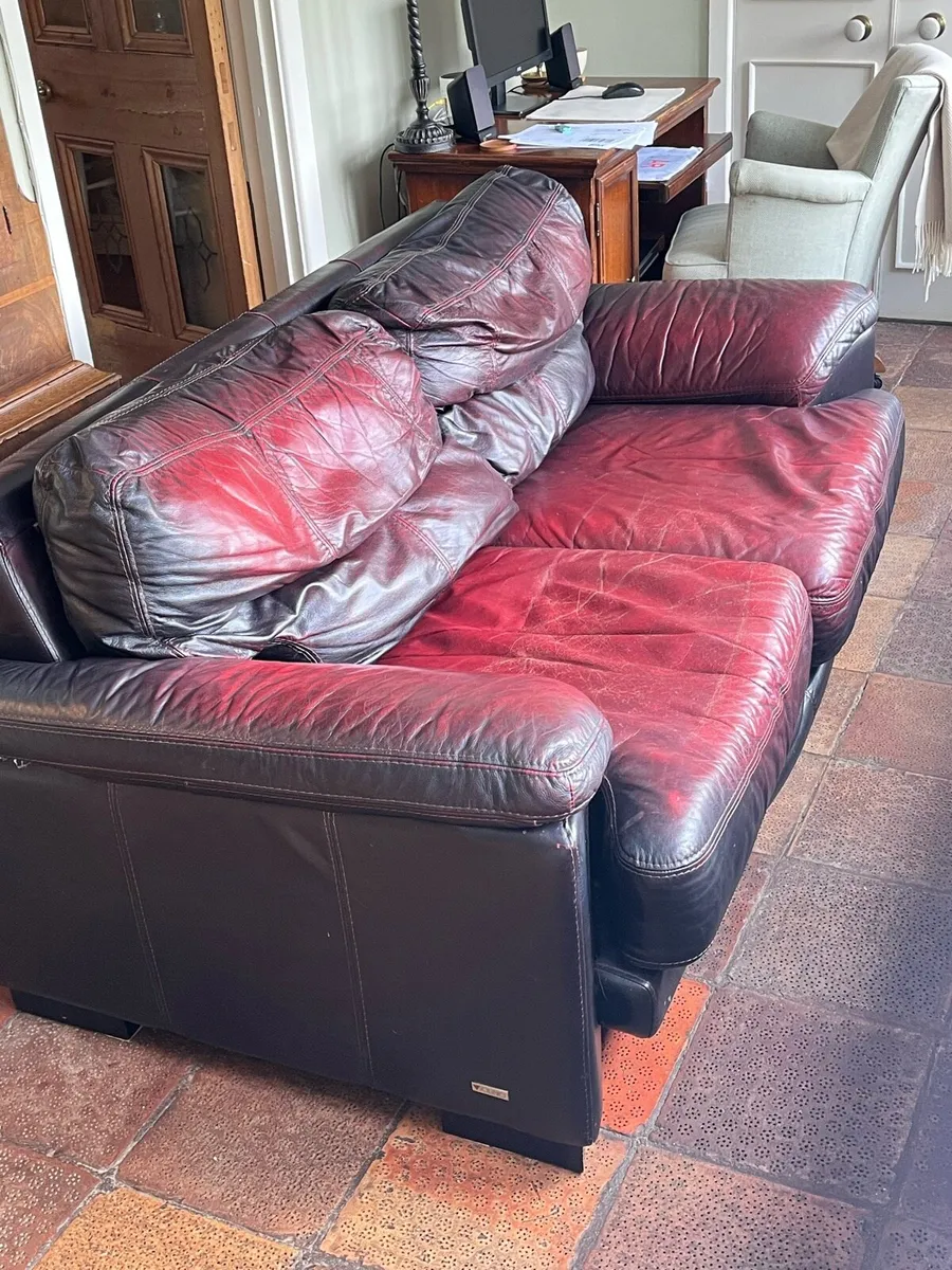 2 + 1 seater leather sofa - Image 2