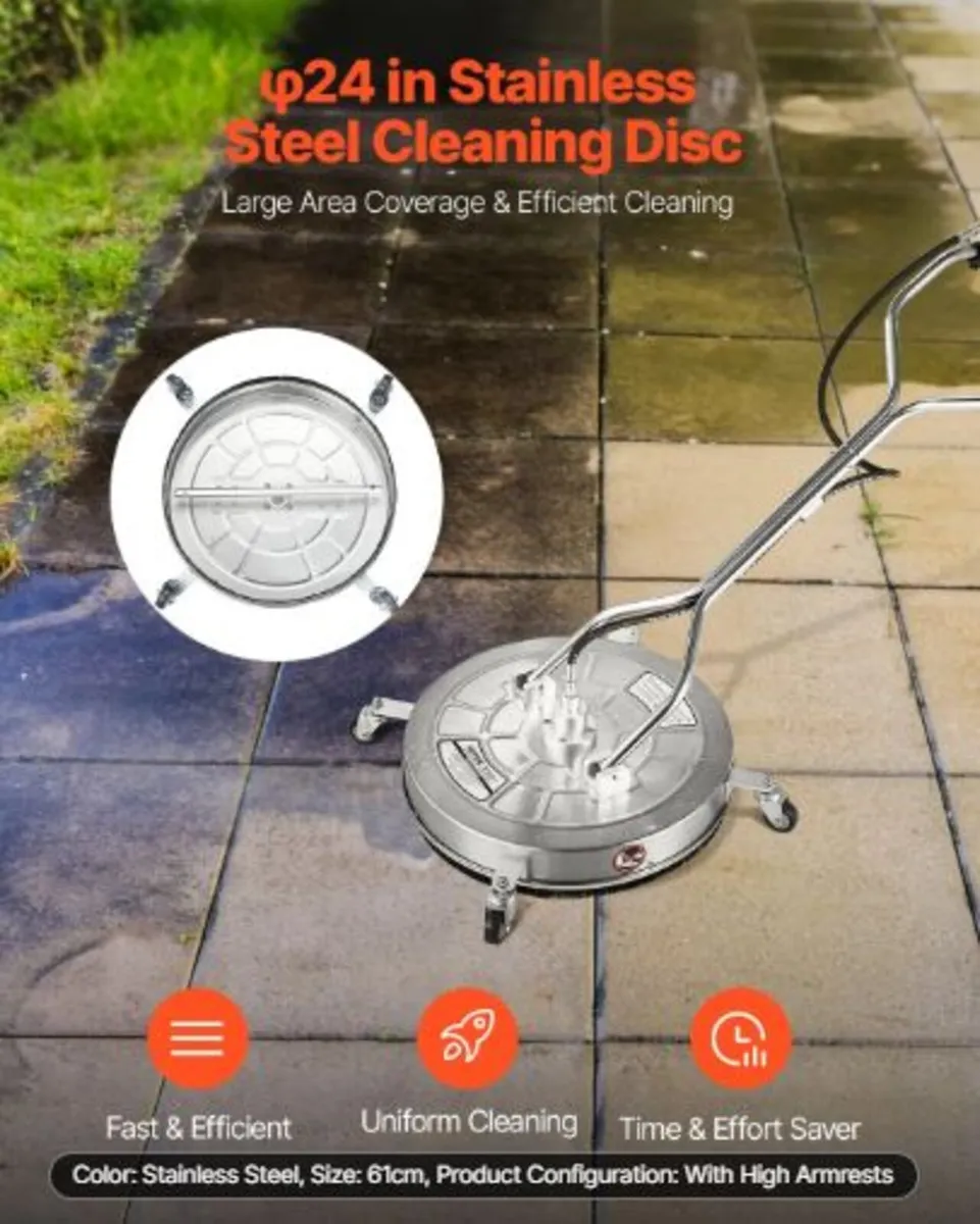 24" Pressure Washer Surface Cleaner, Stainless - Image 4