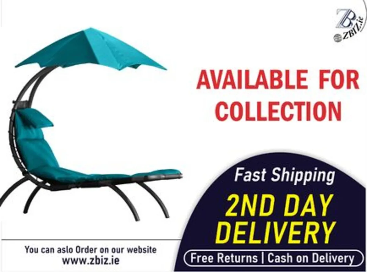 Lounger Turquoise Steel Garden Chair - Image 1