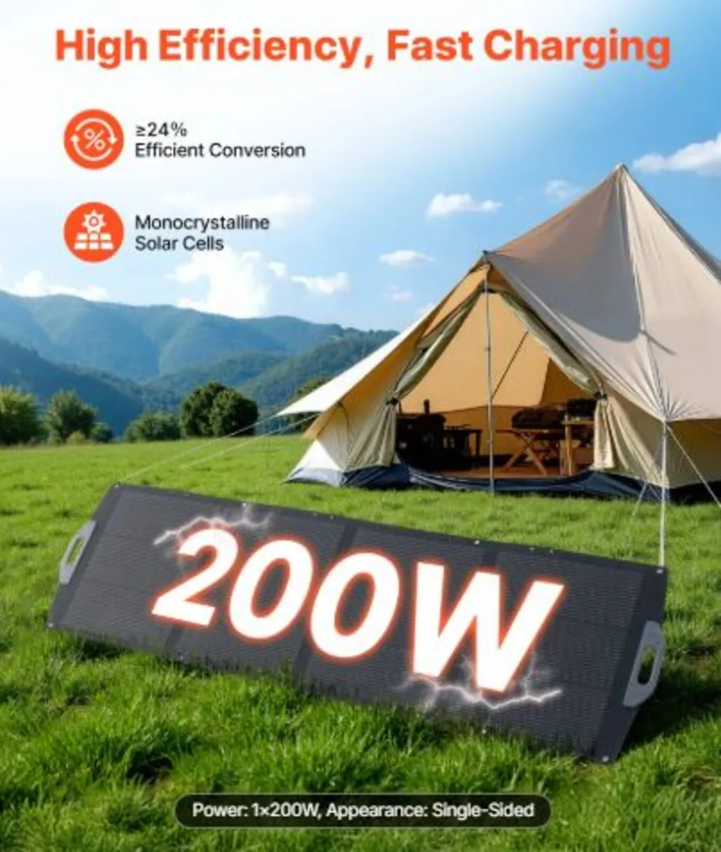 200W Foldable Solar Panel, 24% High-Efficiency - Image 2