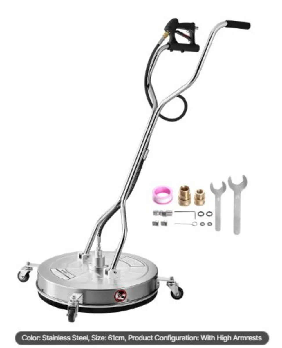 24"Pressure Washer Surface Cleaner,Stainless Steel - Image 1